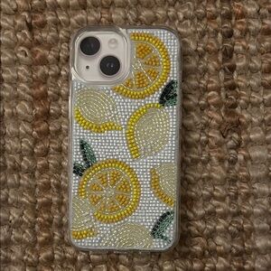 Lemon Beaded Phone Case - Yellow and Green